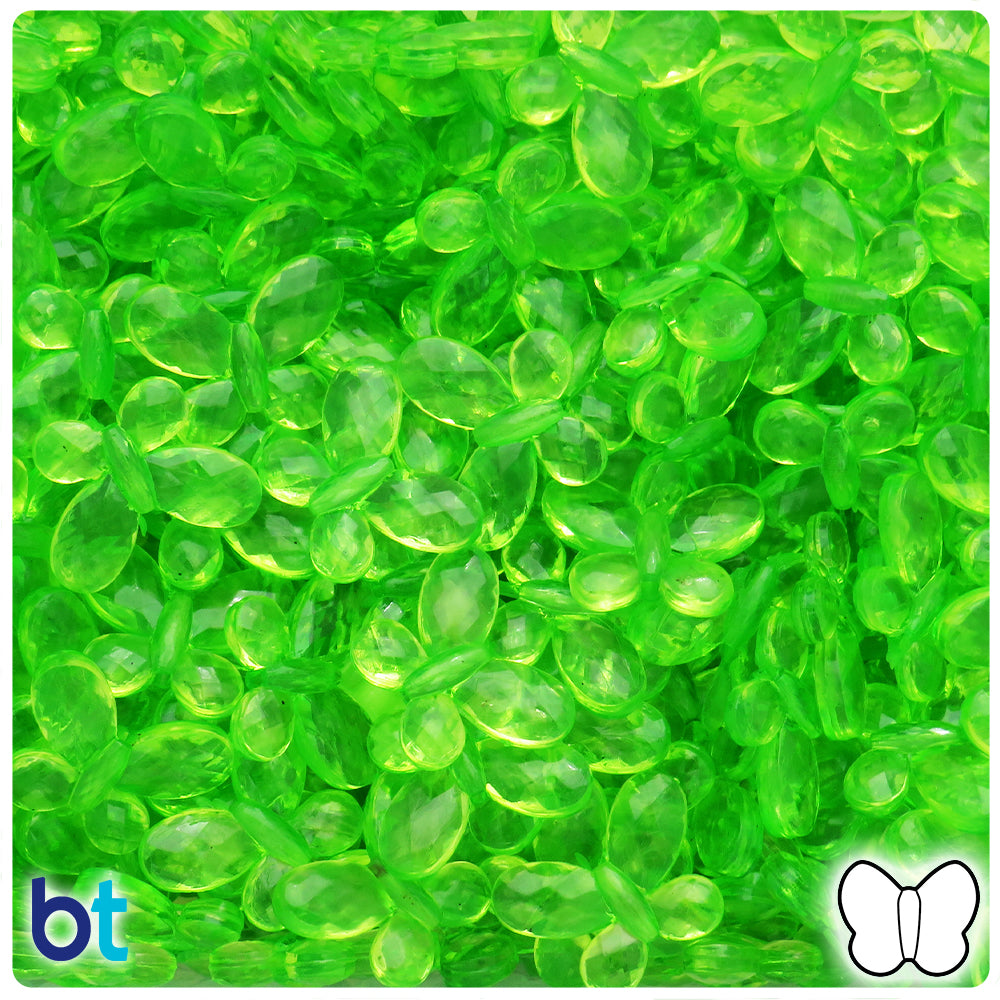 Light Green Transparent 17mm Faceted Butterfly Plastic Beads (75pcs)