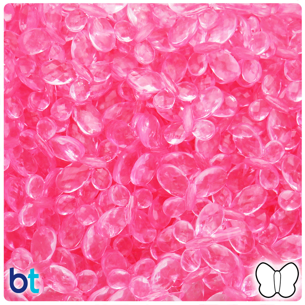 Light Pink Transparent 17mm Faceted Butterfly Plastic Beads (75pcs)