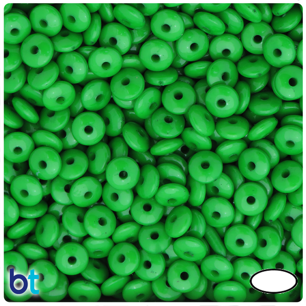 Dark Green Opaque 7mm Rondelle Plastic Beads (600pcs)