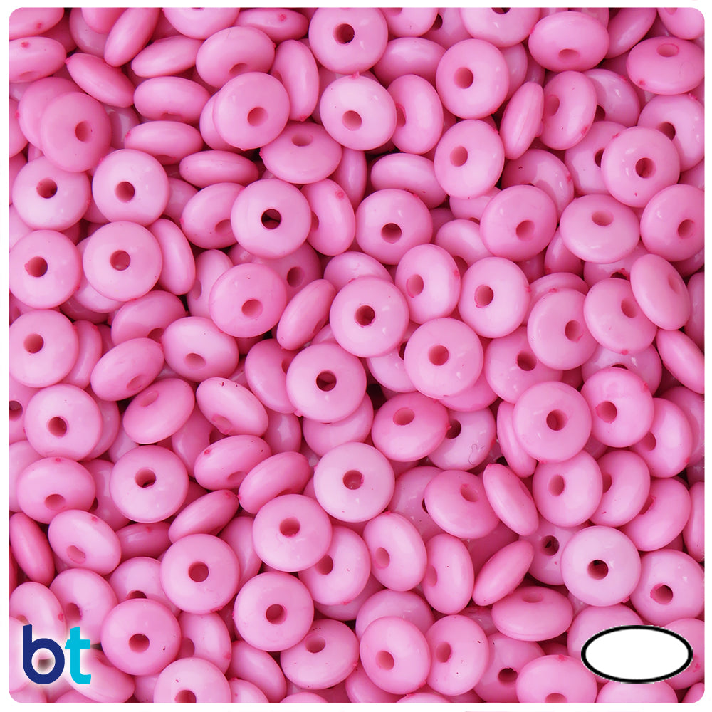 Light Pink Opaque 7mm Rondelle Plastic Beads (600pcs)