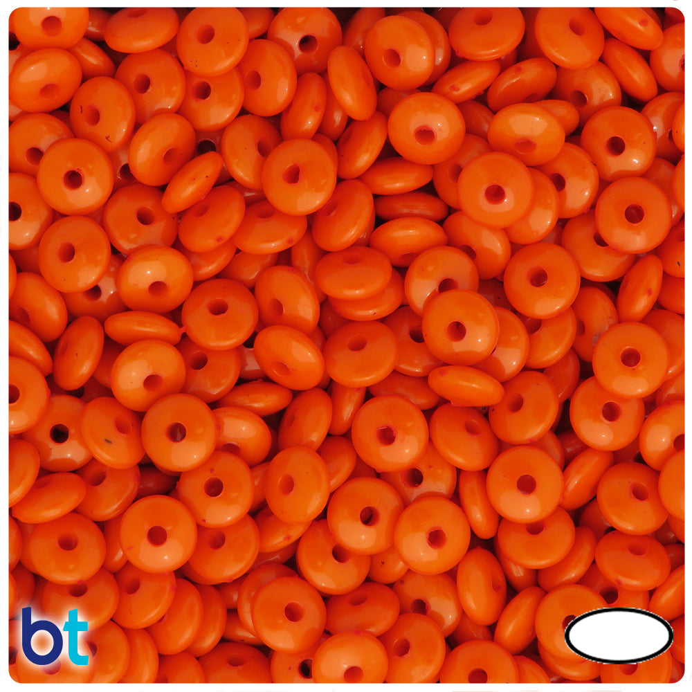 Orange Opaque 7mm Rondelle Plastic Beads (600pcs)