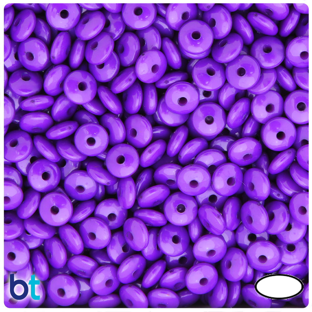 Dark Purple Opaque 7mm Rondelle Plastic Beads (600pcs)