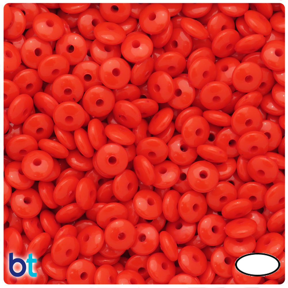 Red Opaque 7mm Rondelle Plastic Beads (600pcs)