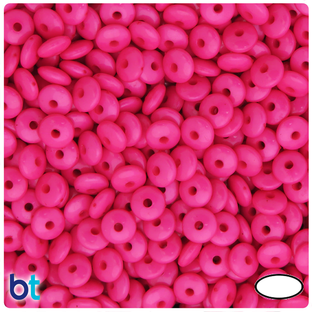Dark Pink Opaque 7mm Rondelle Plastic Beads (600pcs)