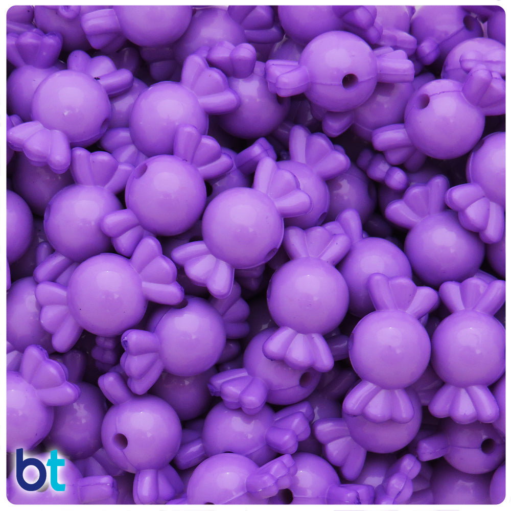 Dark Purple Opaque 21mm Candy Plastic Beads (30pcs)