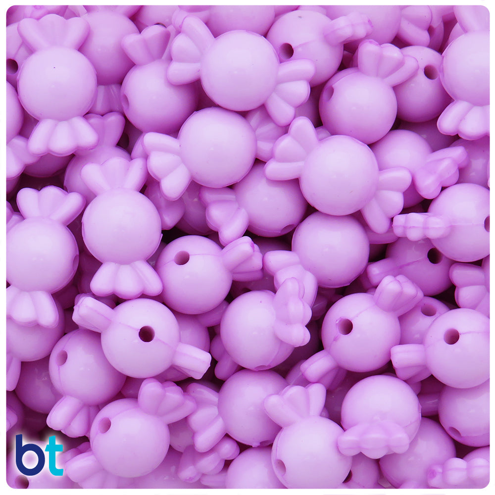 Light Purple Opaque 21mm Candy Plastic Beads (30pcs)