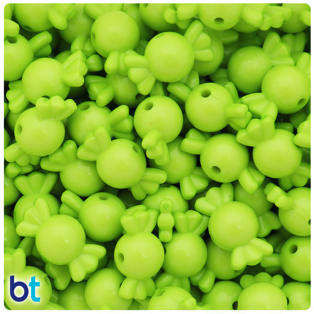 Light Green Opaque 21mm Candy Plastic Beads (30pcs)