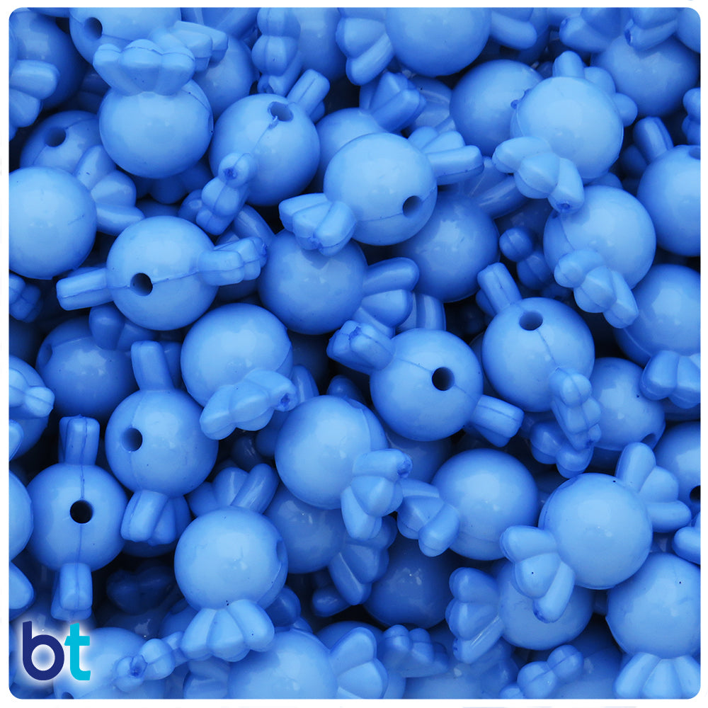 Blue Opaque 21mm Candy Plastic Beads (30pcs)