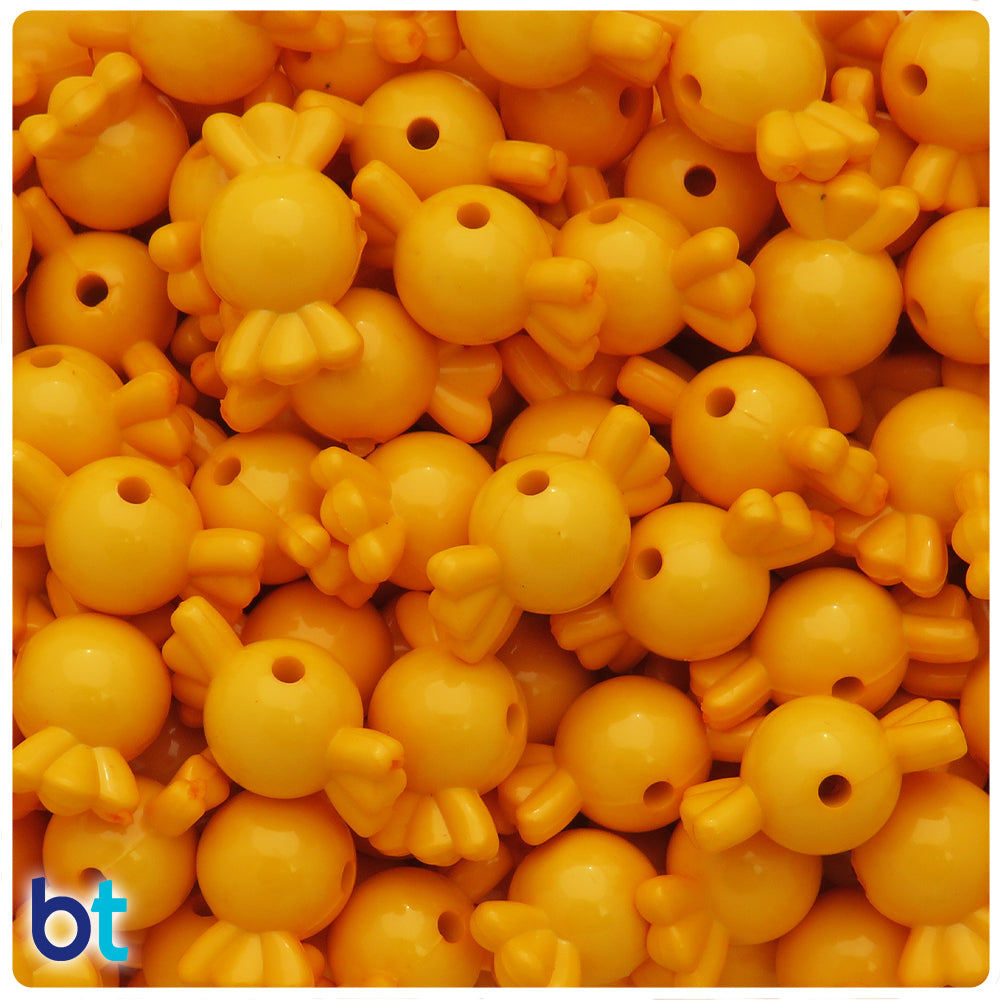 Orange Opaque 21mm Candy Plastic Beads (30pcs)
