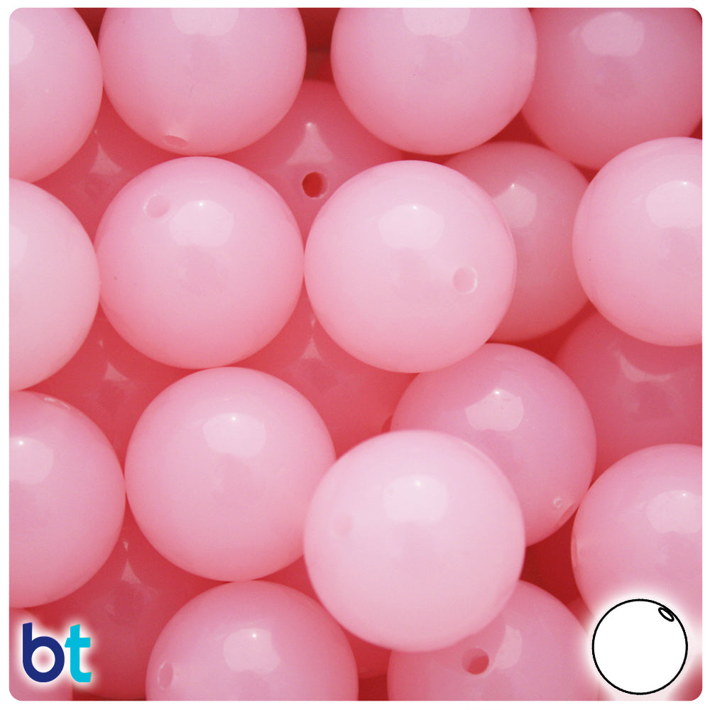 Light Pink Translucent 20mm Round Plastic Beads (10pcs)