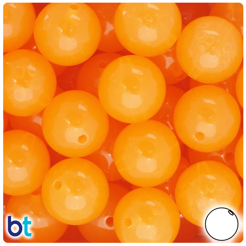 Light Orange Translucent 20mm Round Plastic Beads (10pcs)