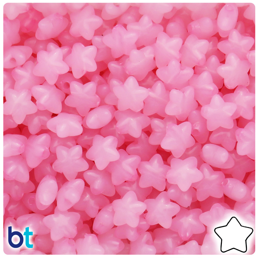 Light Pink Translucent 10mm Star Plastic Beads (125pcs)