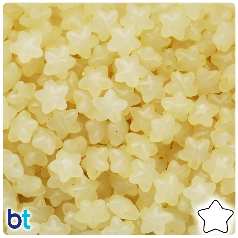 Beige Translucent 10mm Star Plastic Beads (125pcs)
