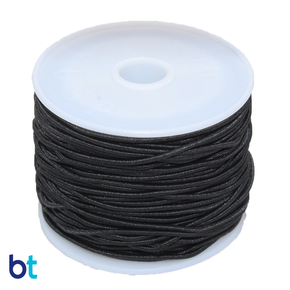 Black 1.5mm Round Elastic Cord (22m)