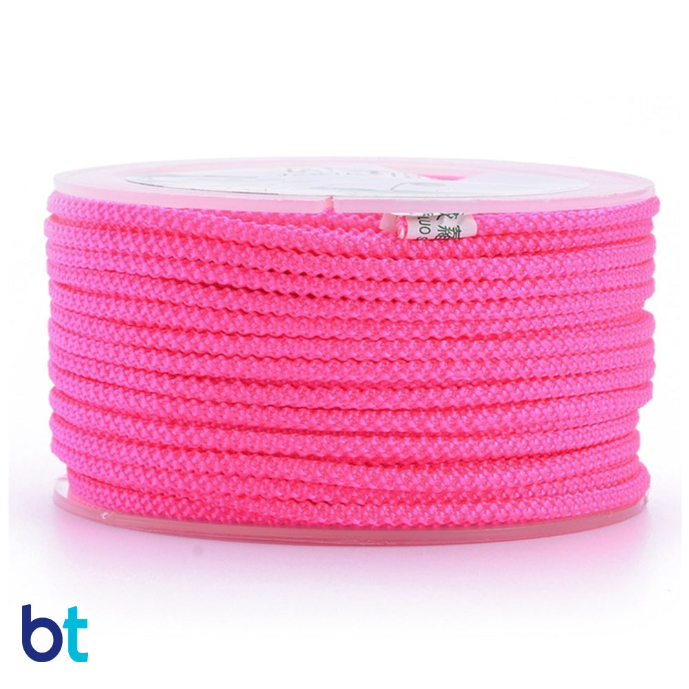 Dark Pink 2mm Round Polyester Braided Cord (15m)