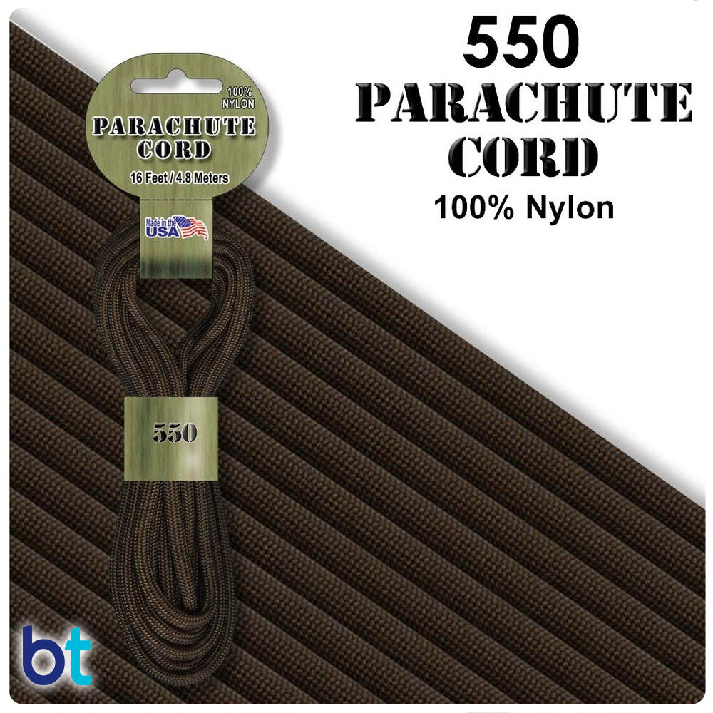 Dark Brown 550 Parachute Cord (16ft)