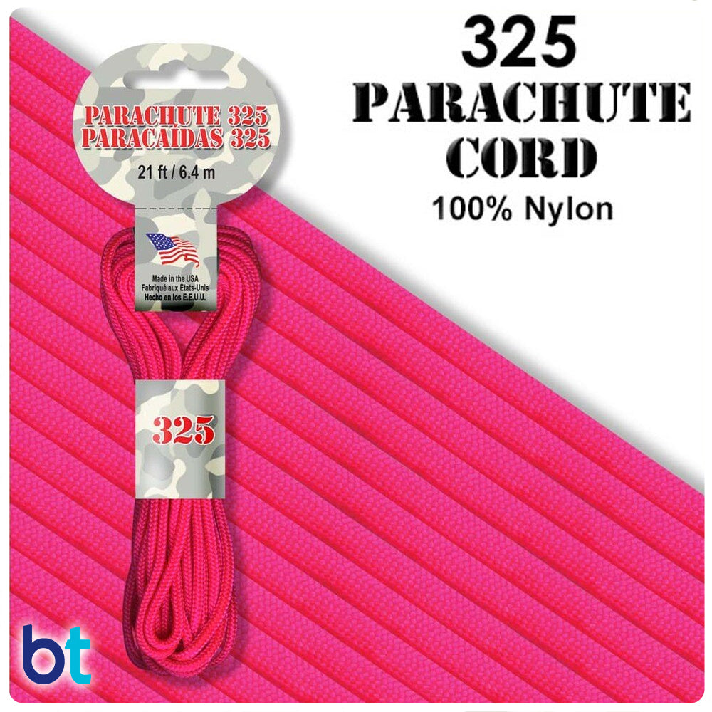 Neon Pink 325 Parachute Cord (21ft)