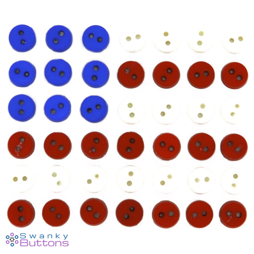 Tiny Rounds - Patriotic Mix Buttons