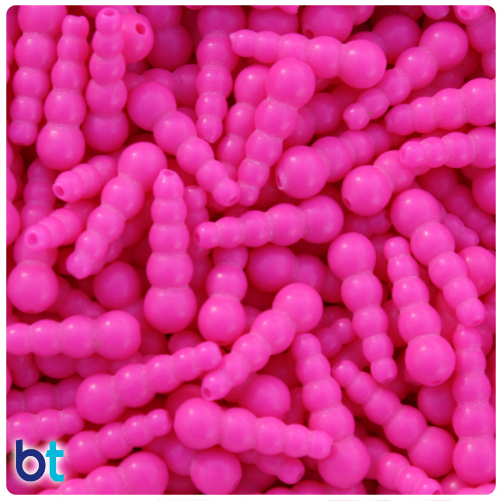 Pink Neon 18x6mm Tapered Plastic Fishing Beads (25pcs)