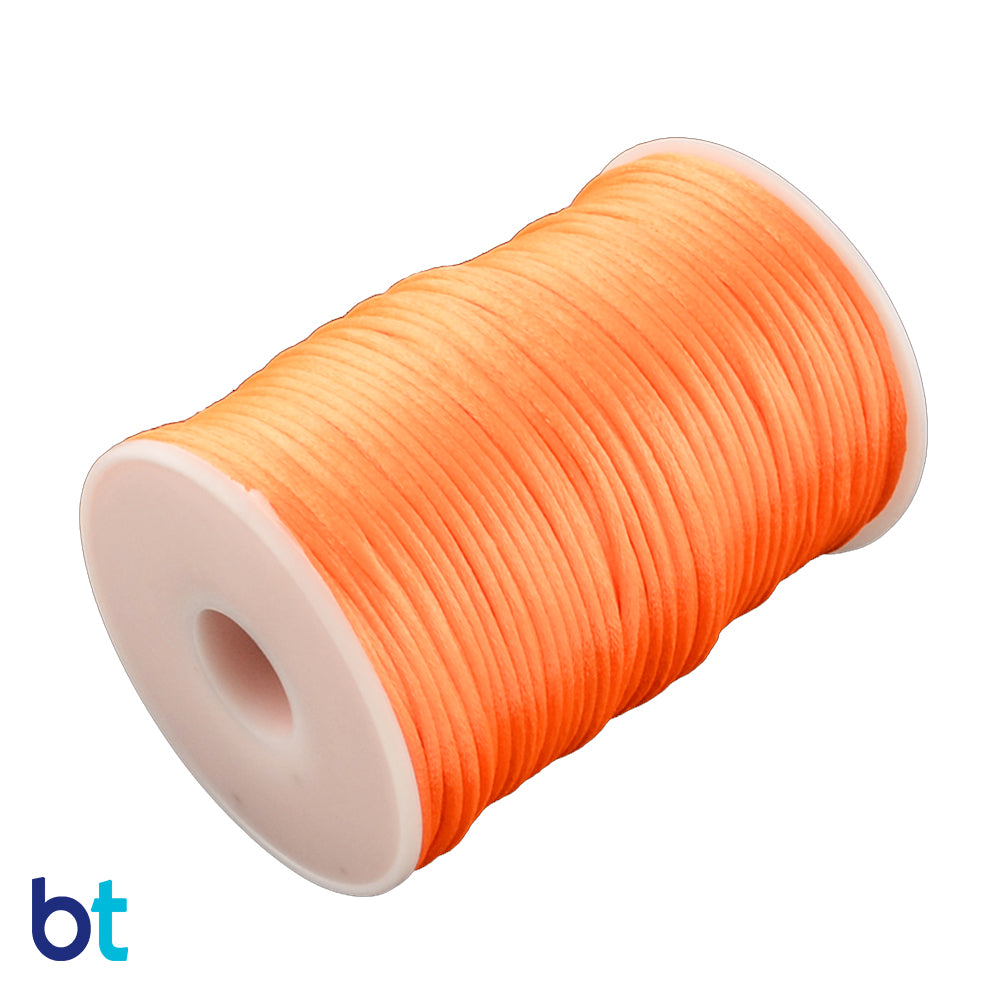 Orange 2mm Satin Rattail Cord (90m)