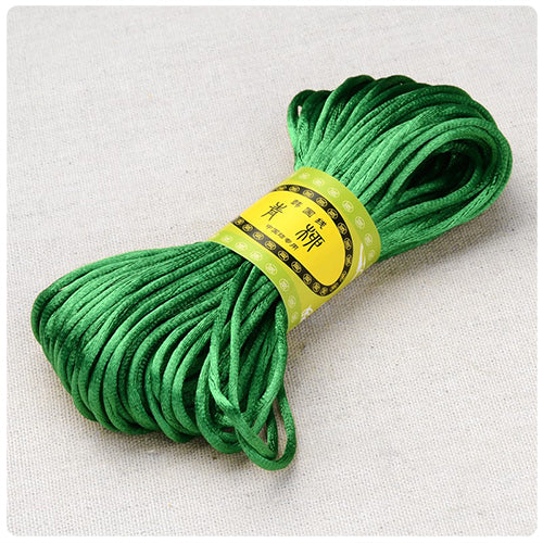 Green 2mm Nylon Satin Cord (20m)