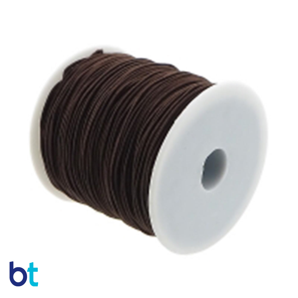 Dark Brown 1mm Round Elastic Cord (65m)