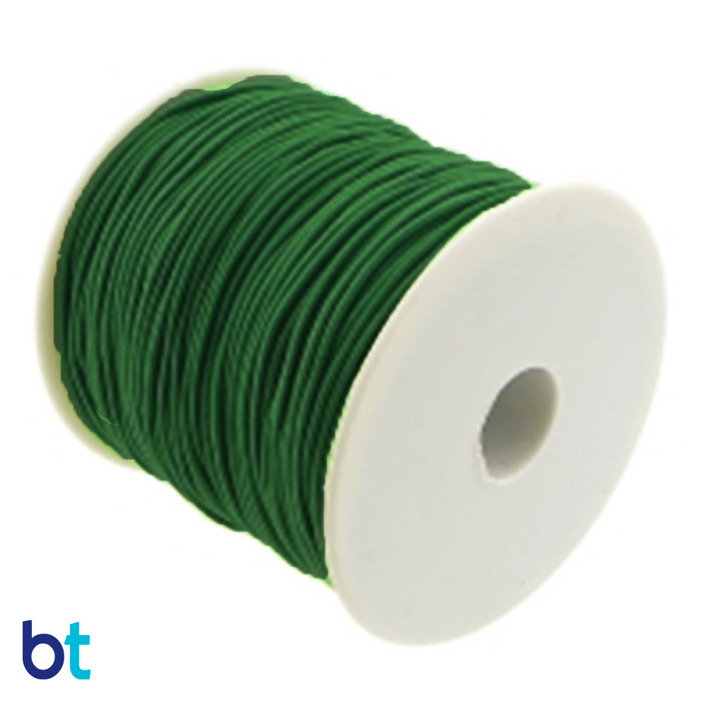 Dark Green 1mm Round Elastic Cord (65m)