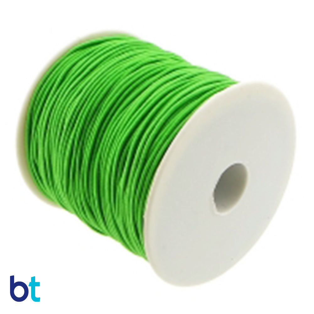 Green 1mm Round Elastic Cord (65m)