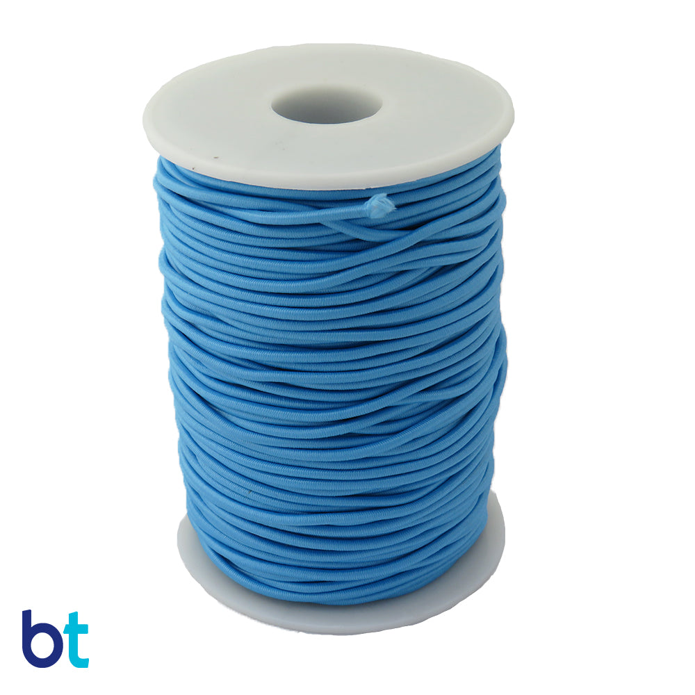 Light Blue 2mm Round Elastic Cord (45m)