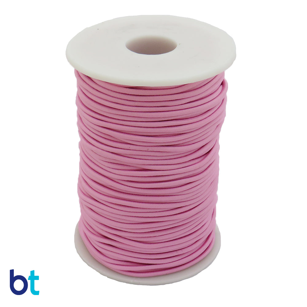 Light Pink 2mm Round Elastic Cord (45m)