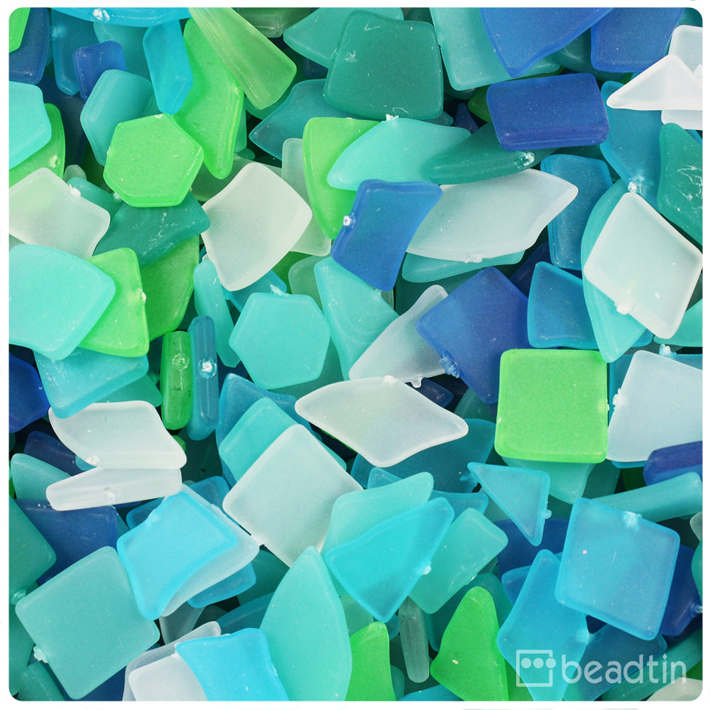 Seaglass Mix Broken Design Plastic Mosaic Pieces (8oz)