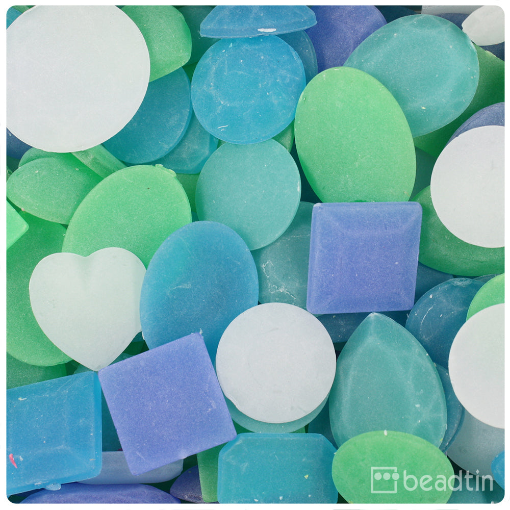 Seaglass Smooth & Faceted Plastic Mosaic Pieces (8oz)
